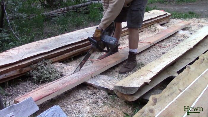 Getting the Roof Rafters Ready!  40 Days & 40 Nights on Chainsaw Cabin Tiny Home Days 15 – 20!!